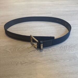 Brioni Men’s Navy Fabric & Leather Belt with – Made in Italy